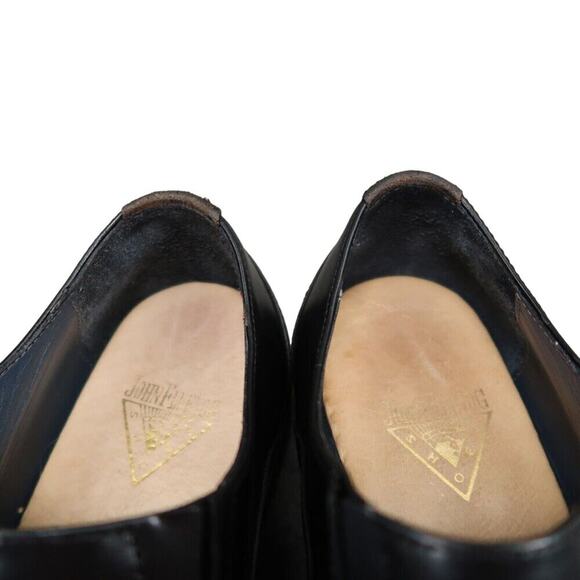 John Fluevog Shoes Mens 7.5 Loafer Slip On Black Leather Diamond Classic Vintage main image 14